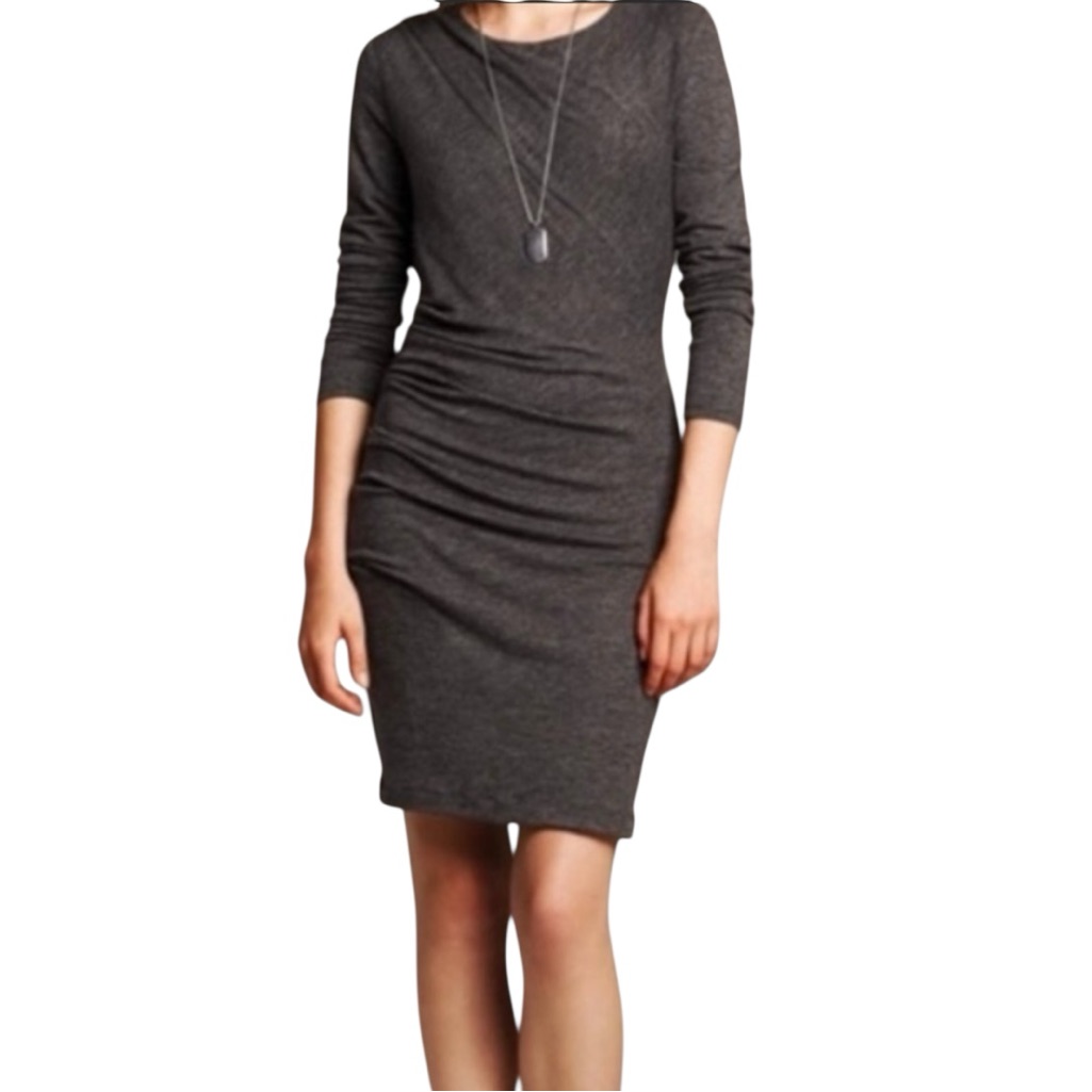 Nwt Banana Republic Long Sleeve Gray Sweater Dresss Size Xs
